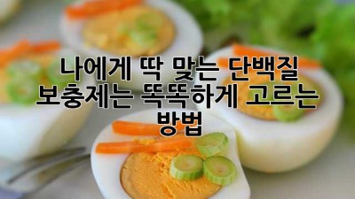 나에게 딱 맞는 단백질 보충제는? 똑똑하게 고르는 방법!