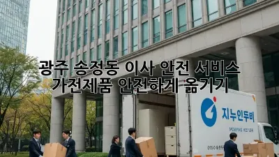 광주 송정동 이사 안전 서비스: 가전제품 안전하게 옮기기